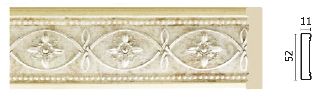 156-937/ (Дыхание востока 1) Светлое серебро/ Молдинг (52*11*2400)/40