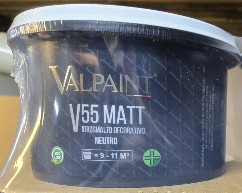 V55 Matt Neutro (1л) (База В) декоративная гидроэмаль для внутренних работ с матовым эффектом