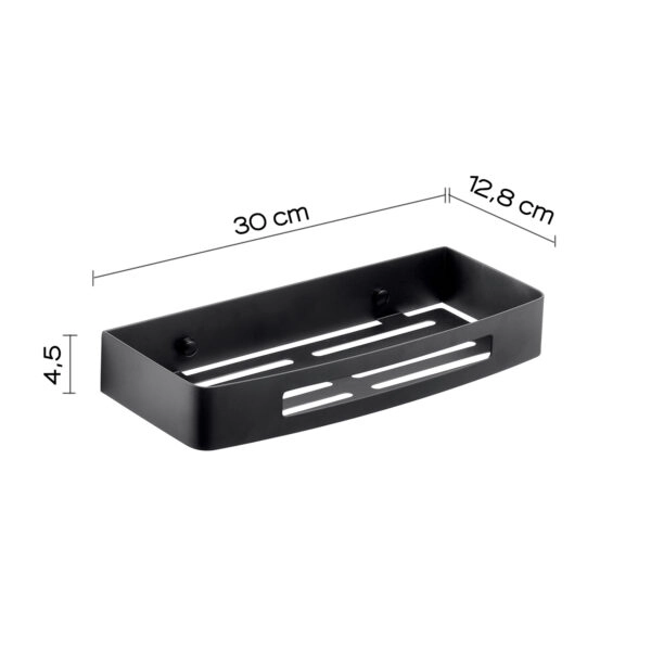 Полочка прямая 30см Gedy Nerva, матовый черный (2417-14)