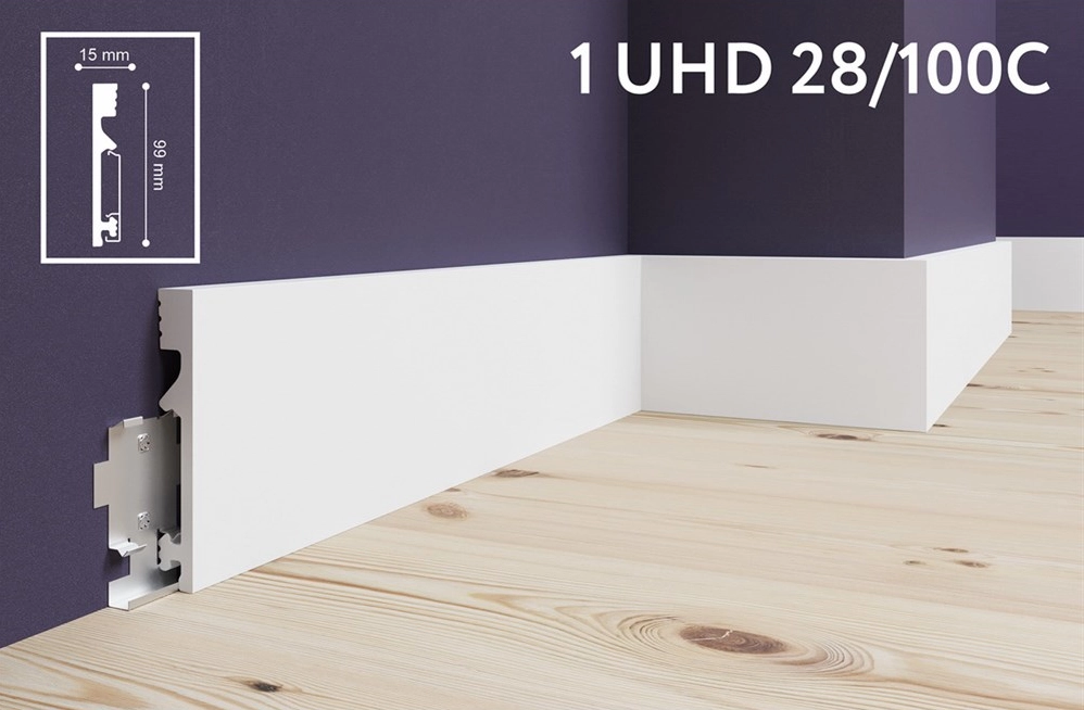 28/100C 1 UHD (DD709) Плинтус напольный  из полимера ультравысокой плотности(10)