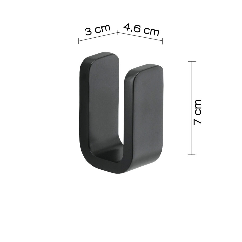 Крючок одинарный Gedy Outline, матовый черный (3226-14)