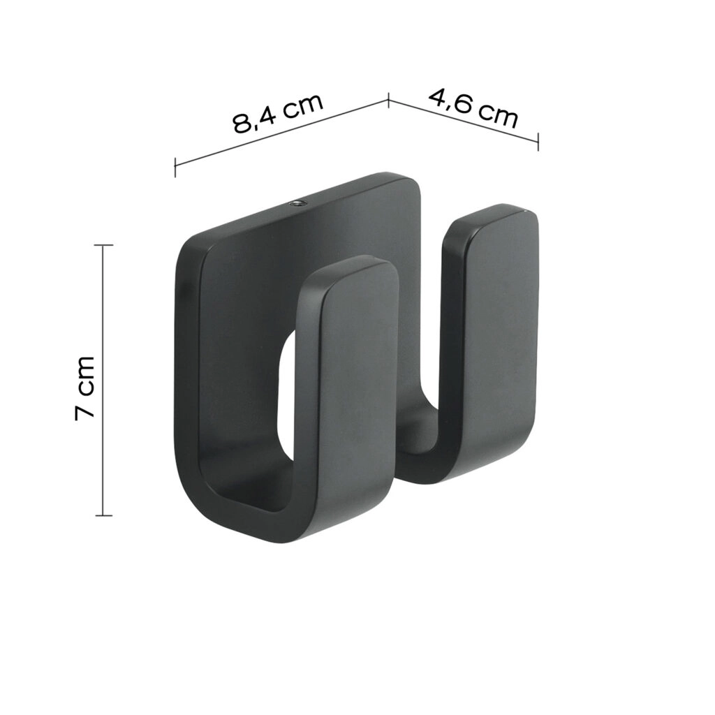 Крючок двойной Gedy Outline, матовый черный (3228-14)