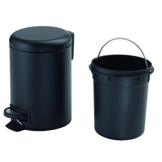 Ведро для мусора 5л Gedy Potty, матовый черный (3309-14)