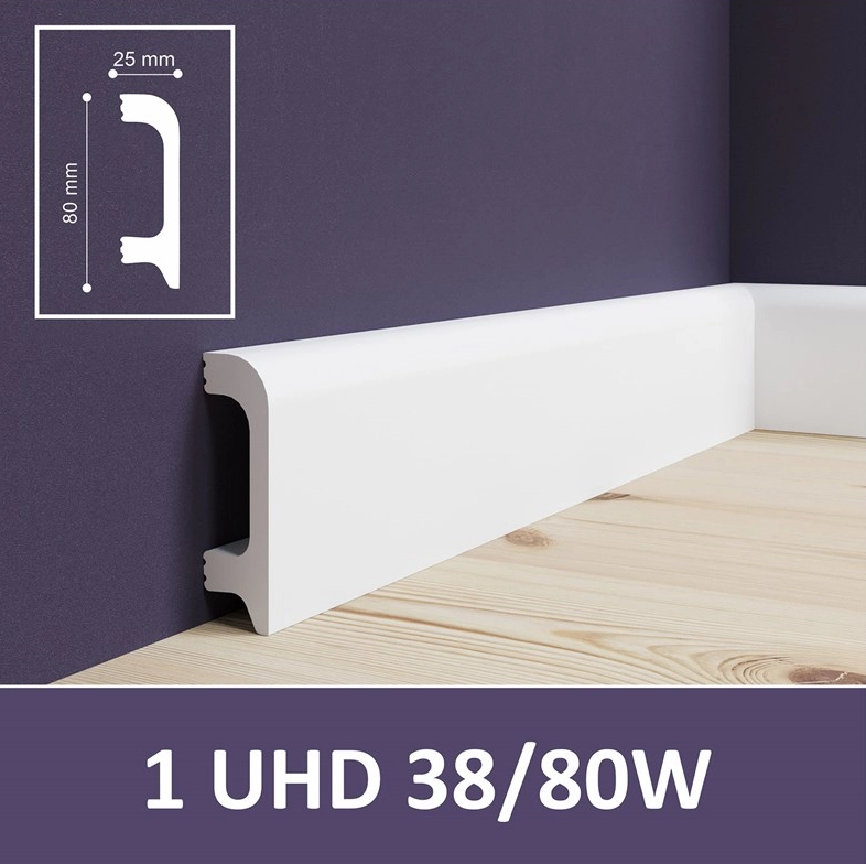 38/80W 1 UHD  Плинтус напольный  из полимера ультравысокой плотности(8)