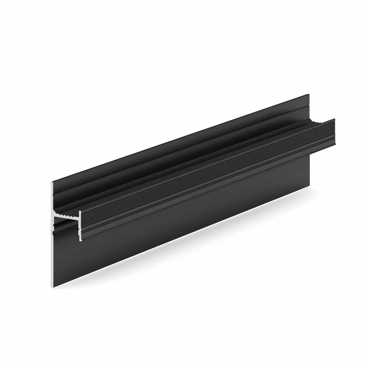 Теневой плинтус LACONISTIQ LIGHT 41, под подсветку , Чёрный МУАР. (41,3х15х3000мм) зазор 20мм.