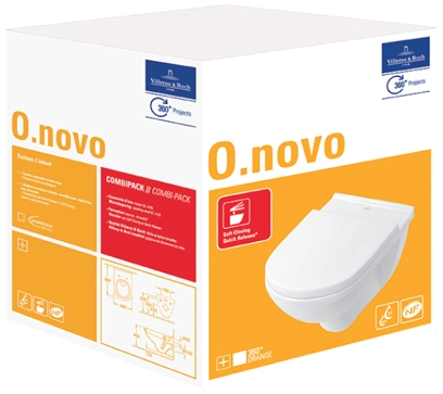 Унитаз подвесной Villeroy & Boch O.novo, 360x560 мм,белый + сиденье Villeroy & Boch