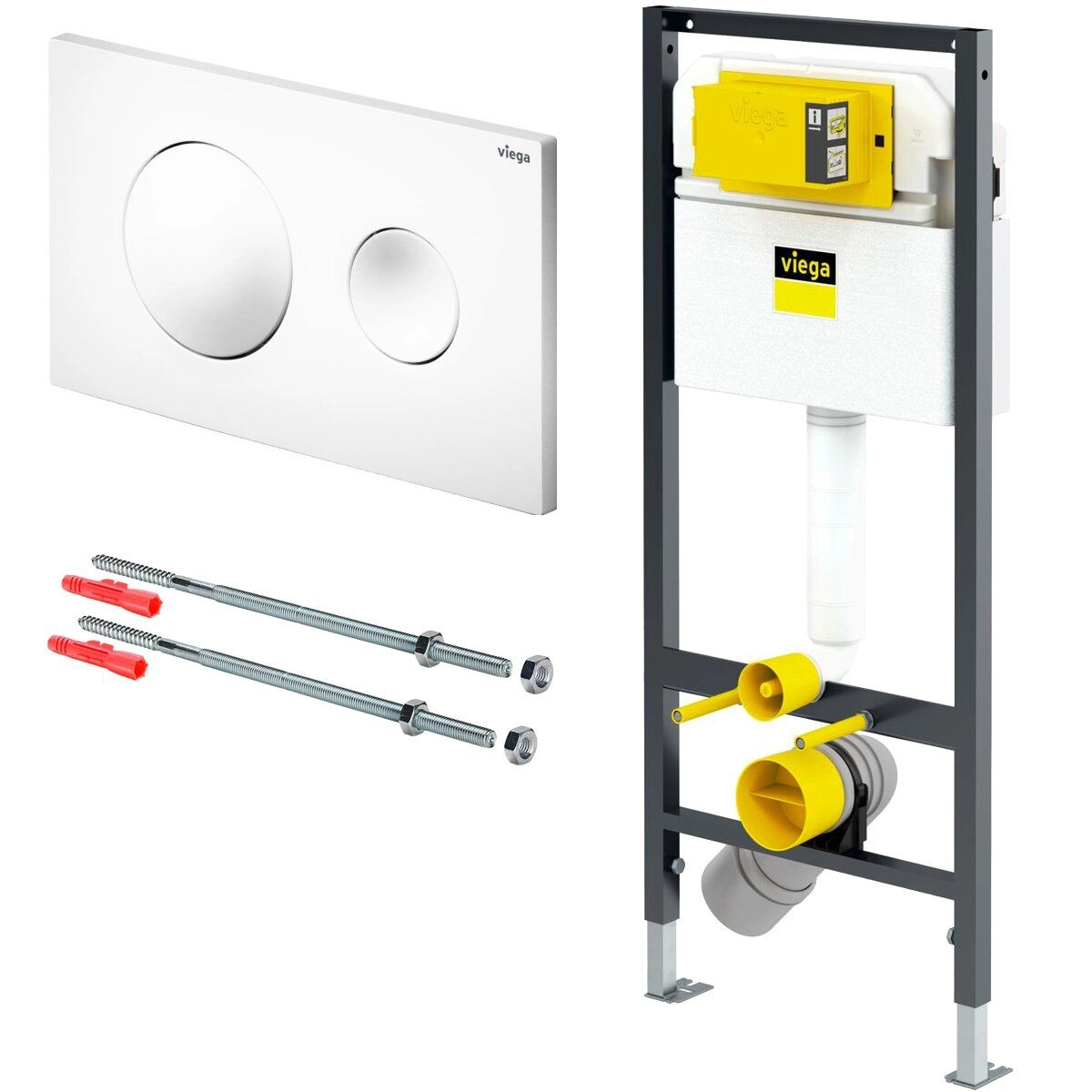 Инсталляция для унитаза VIEGA PREVISTA DRY, 490X120 ММ, ВЫСОТА=1120 ММ + КНОПКА VISIGN FOR  STYLE20, БЕЛАЯ