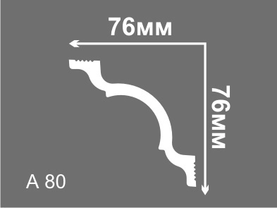 А80 Плинтус потолочный LIGHT Де-Багет i80/80 (50 шт)