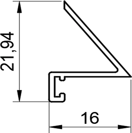 ADS-22 Micro LIGHT черный анод (21,94*16*2500мм) (6034 EHM9)