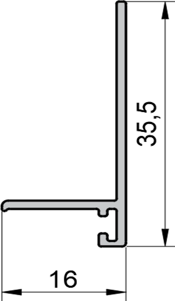 ADS-25 Micro L MAX шампань (35,5х16х2500мм) (240301-01 EHM3) (7 зажимов)