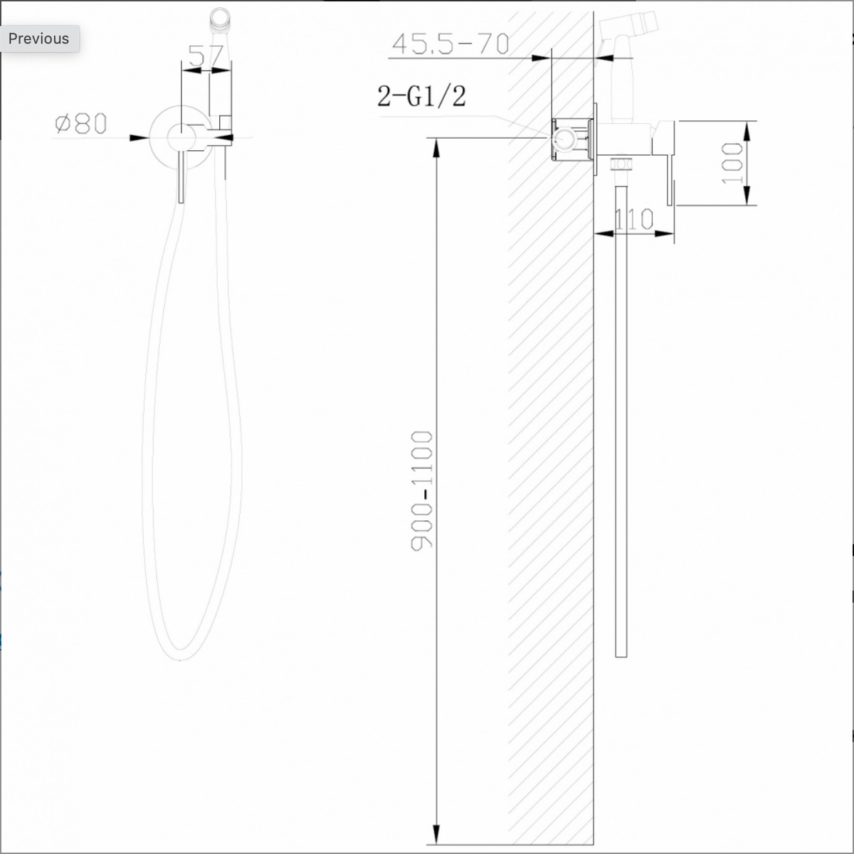 Смеситель ABBER Wasser Kreis AF8125G с гигиеническим душем, золото матовое