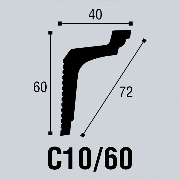 С10/60 Плинтус потолочный (60*40) (56 шт) Bello Deco