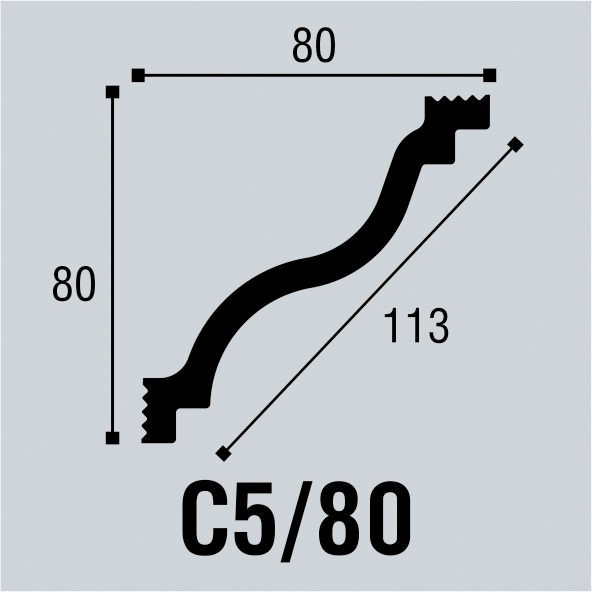 С5/80 Плинтус потолочный (80*80) (44 шт) Bello Deco