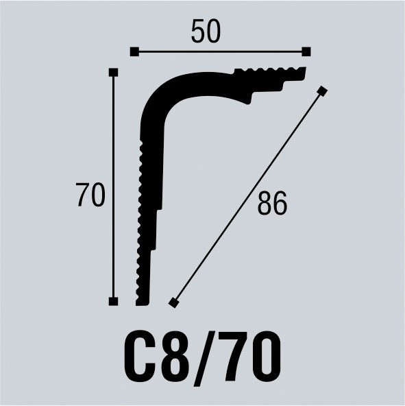 С8/70 Плинтус потолочный (70*50) (42 шт) Bello Deco
