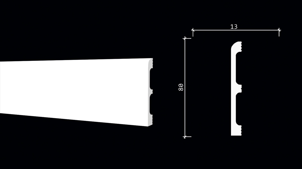DD706 (DKZ П2,П7, DKZ 05/80) Плинтус 80*13*2000мм /23
