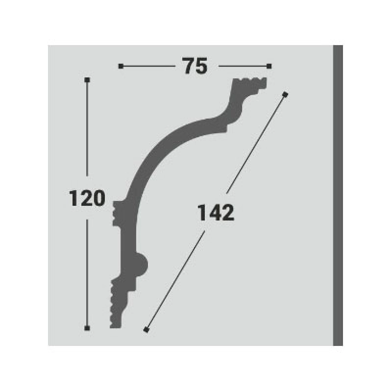 П23 120/75 Плинтус потолочный Де-Багет  (24 шт)