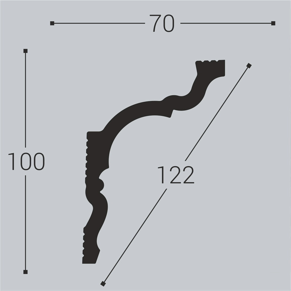 К10 Карниз XPS (100x70) (12 шт) Bello Deco
