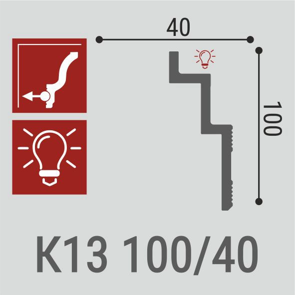 К13Н Карниз XPS (100x40) (8шт) Bello Deco