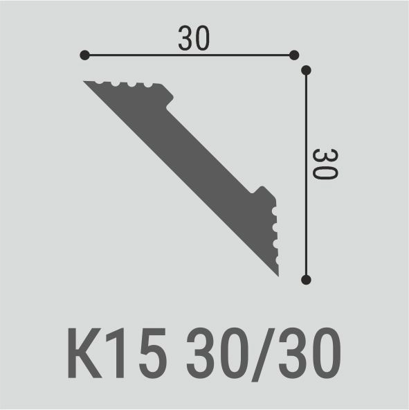К15 Карниз XPS (30х30) (31 шт.) Bello Deco
