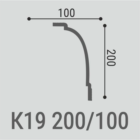 К19 Карниз XPS (200х100)  (8 шт)  Bello Deco