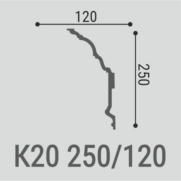 К20 Карниз XPS (250х120)  (4 шт)  Bello Deco