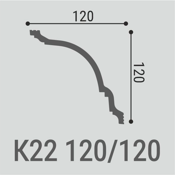 К22 Карниз XPS (120х120)  (7 шт)  Bello Deco
