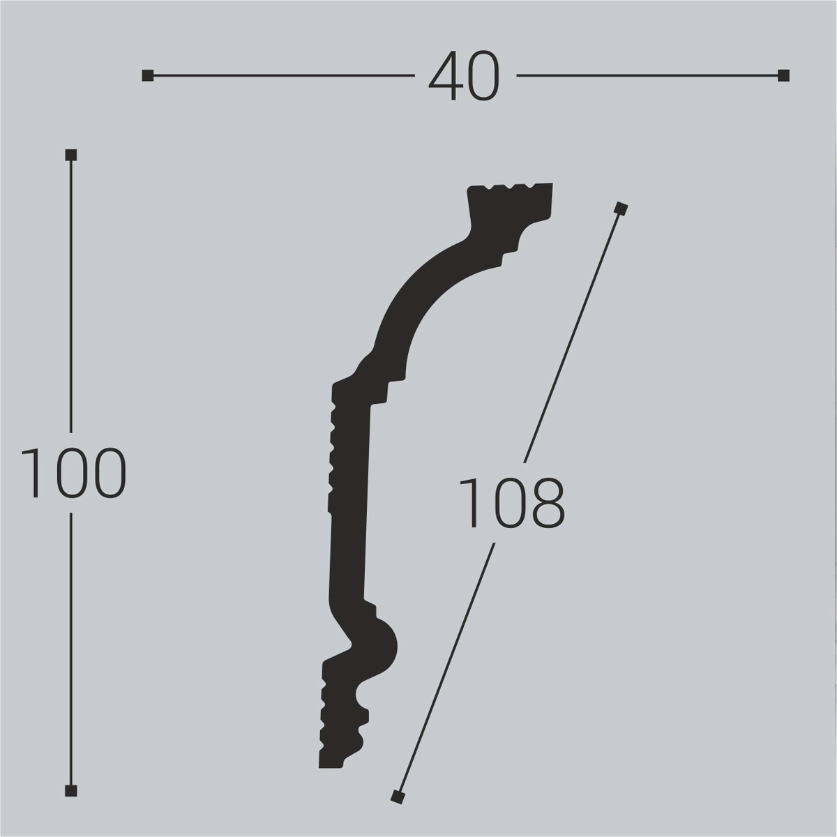 К3 (DD503) Карниз XPS (100x40) (14 шт) (новая 10шт)  Bello Deco