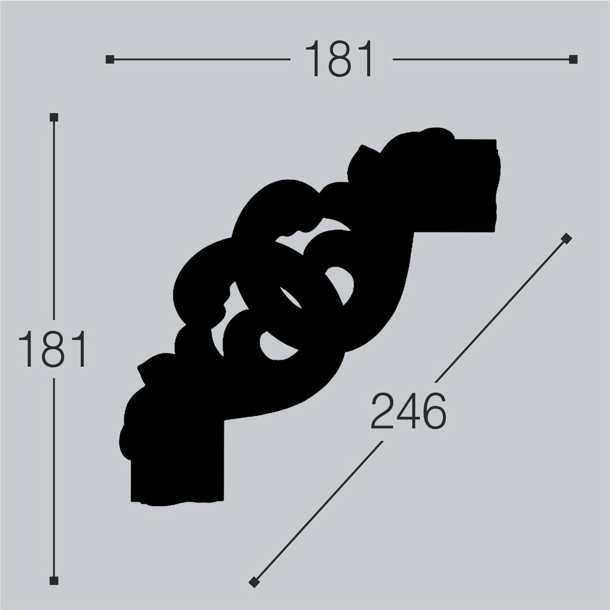Угол М10/У2 181*181мм Bello Deco (20 шт)