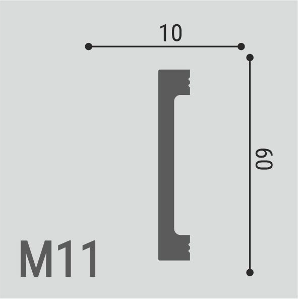 М11 Молдинг XPS POLYMER Де-Багет (60*10) (35шт)