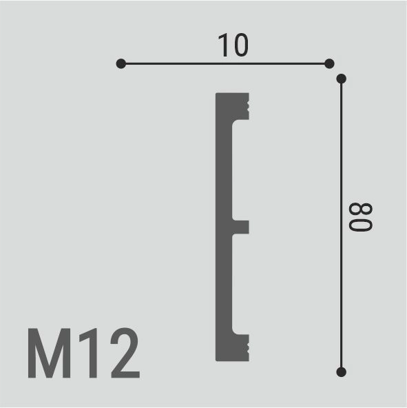 М12 Молдинг XPS POLYMER Де-Багет (80*10) (25шт)