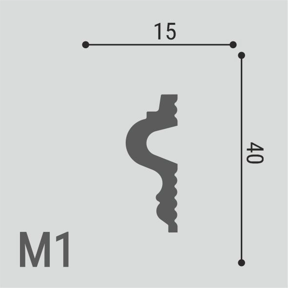 М1 (DD301) Молдинг XPS POLYMER Де-Багет  (40*15) (45шт)