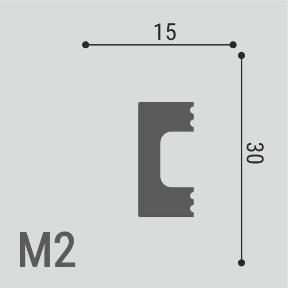 М2 Молдинг XPS POLYMER Де-Багет  (30*15) (24шт)