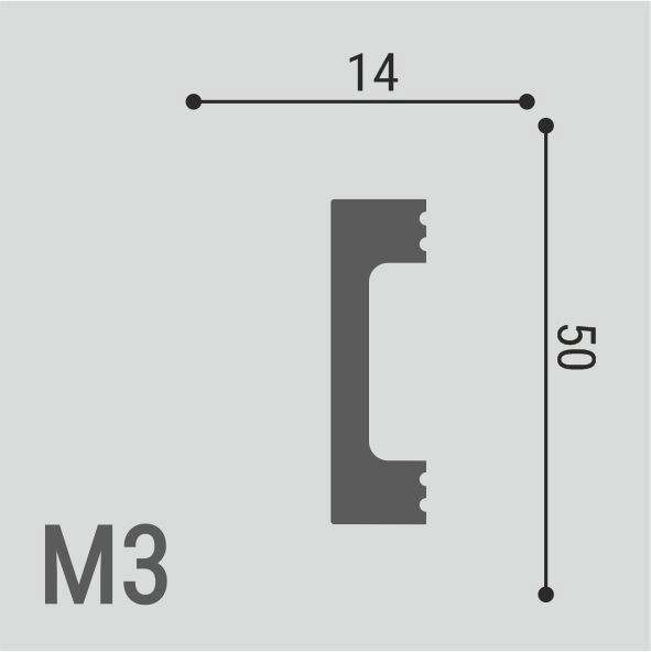М3 Молдинг XPS POLYMER Де-Багет  (50*14) (30шт)