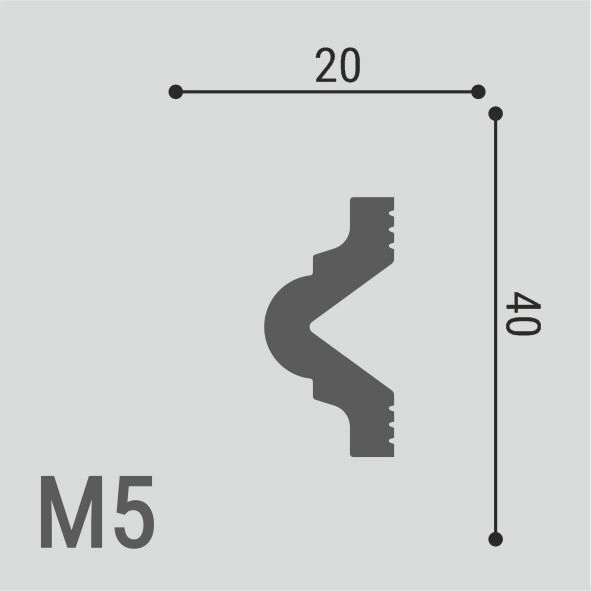 М5 Молдинг XPS POLYMER Де-Багет  (40*20) (40шт)
