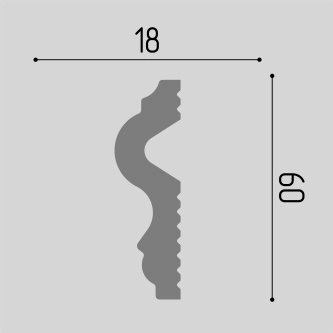 М60 (DD302) Молдинг XPS POLYMER Де-Багет (60*18) (25шт)