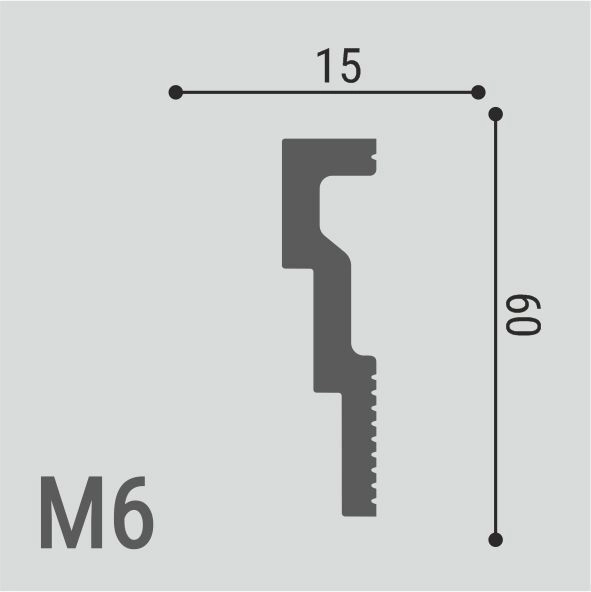М6 Молдинг XPS POLYMER Де-Багет  (60*15) (28шт)