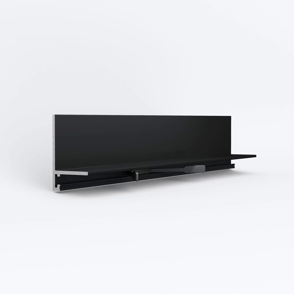 Micro-L MAX угловой ЧЕРНЫЙ МАТОВЫЙ (2,45м) (35,6х16,2х4,9х2450мм) 7 зажимов в компл. LACONISTIQ