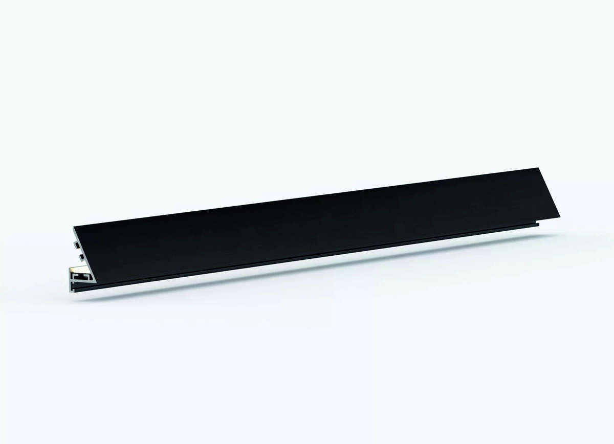 Микроплинтус LIGHT Черный анод (25*16*2450мм), 7 зажимов в комплекте