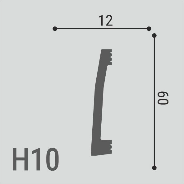 Н10 Плинтус напольный XPS POLYMER Де-Багет  (60*12) (34шт)