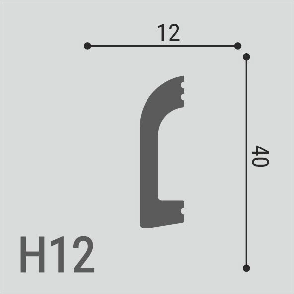 Н12 Плинтус напольный XPS POLYMER  Де-Багет (40*12) (25шт)