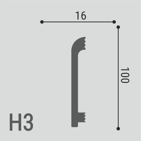 Н3 (DD707) Плинтус напольный XPS POLYMER  Де-Багет  (100*16) (15шт)
