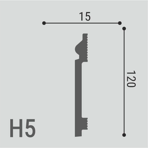 Н5 (DD004) Плинтус напольный XPS POLYMER Де-Багет  (120*15) (13шт) (18шт)