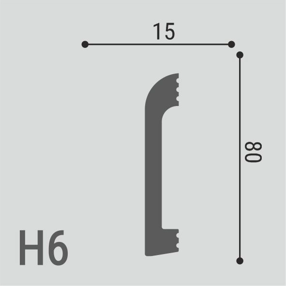 Н6 (DD706) Плинтус напольный XPS POLYMER Де-Багет  (80*15) (19шт)