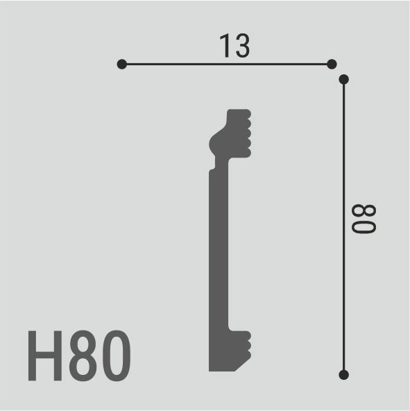 Н80 (DD005) Плинтус напольный XPS POLYMER Де-Багет (80*13) (20шт)