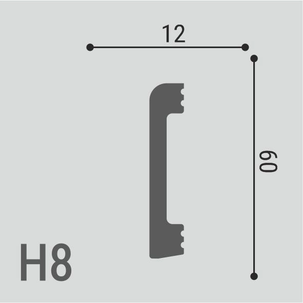Н8 Плинтус напольный XPS POLYMER Де-Багет  (60*12) (30шт)