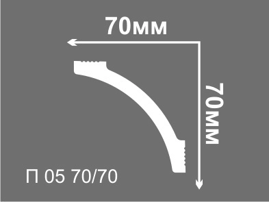 П05 70/70 (N70/70) Плинтус потолочный Де-Багет (45 шт)