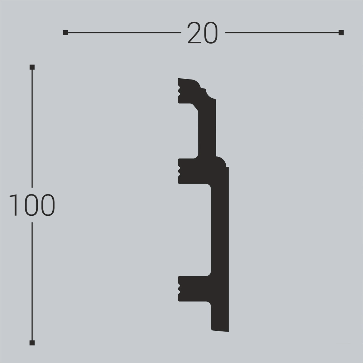 П10  (DD102) Плинтус напольный XPS  100x20мм (11 шт) Bello Deco