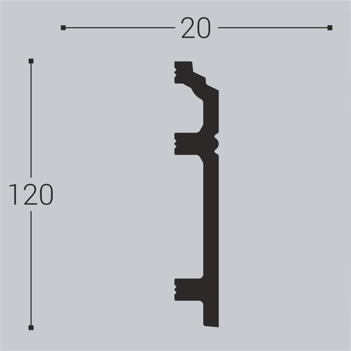 П12 (DD105) Плинтус напольный XPS (120x20) (10 шт) Bello Deco