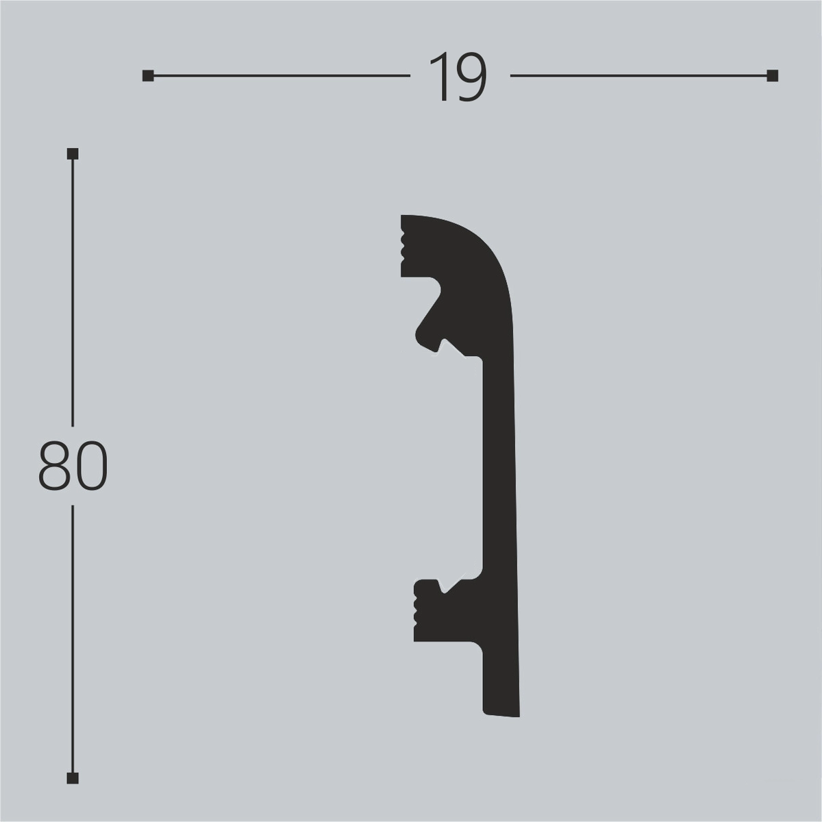 П16 (DD706) Плинтус напольный XPS (80x19) (16 шт) Bello Deco