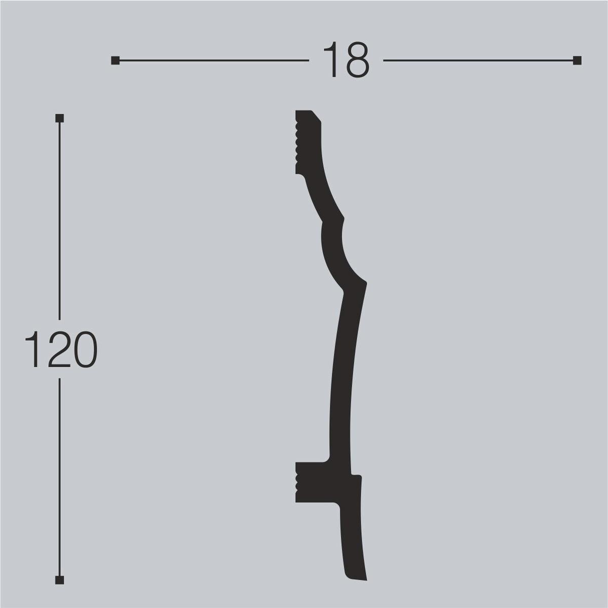 П19 Плинтус напольный XPS (120x18) (14 шт) Bello Deco